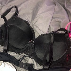 black lace push up bra